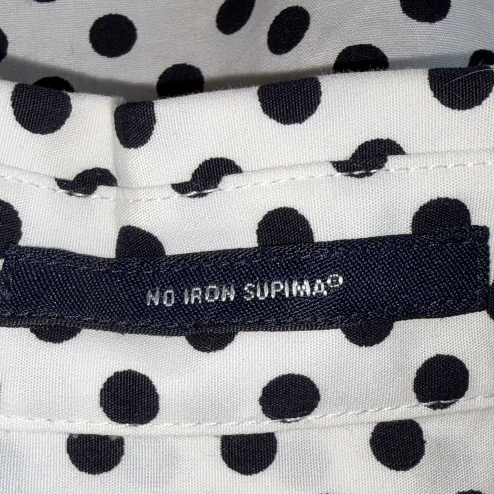 Lands’ End 18 Petite Sleeveless Button Front Blouse Black White Polka Dot - Picture 8 of 9